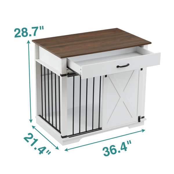 Tucker Murphy Pet™ Large Dog Crate Furniture With Barn Door And 1
